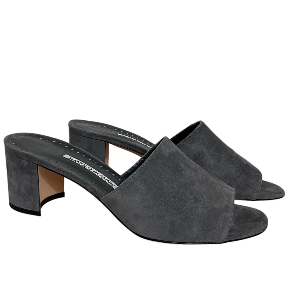 Manolo Blahnik Rapallato Suede Slide Sandals